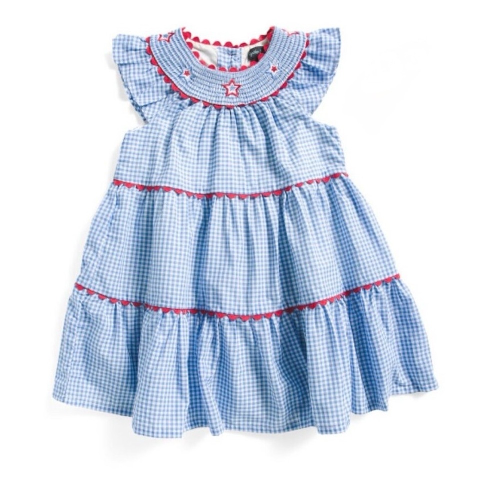 Cynthia Rowley Kids Dress with Red and Blue Details Smock Dress
